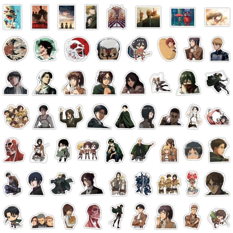 60Pcs Attack on Titan Anime St - Luggage Cover Protector ulasan dan harga