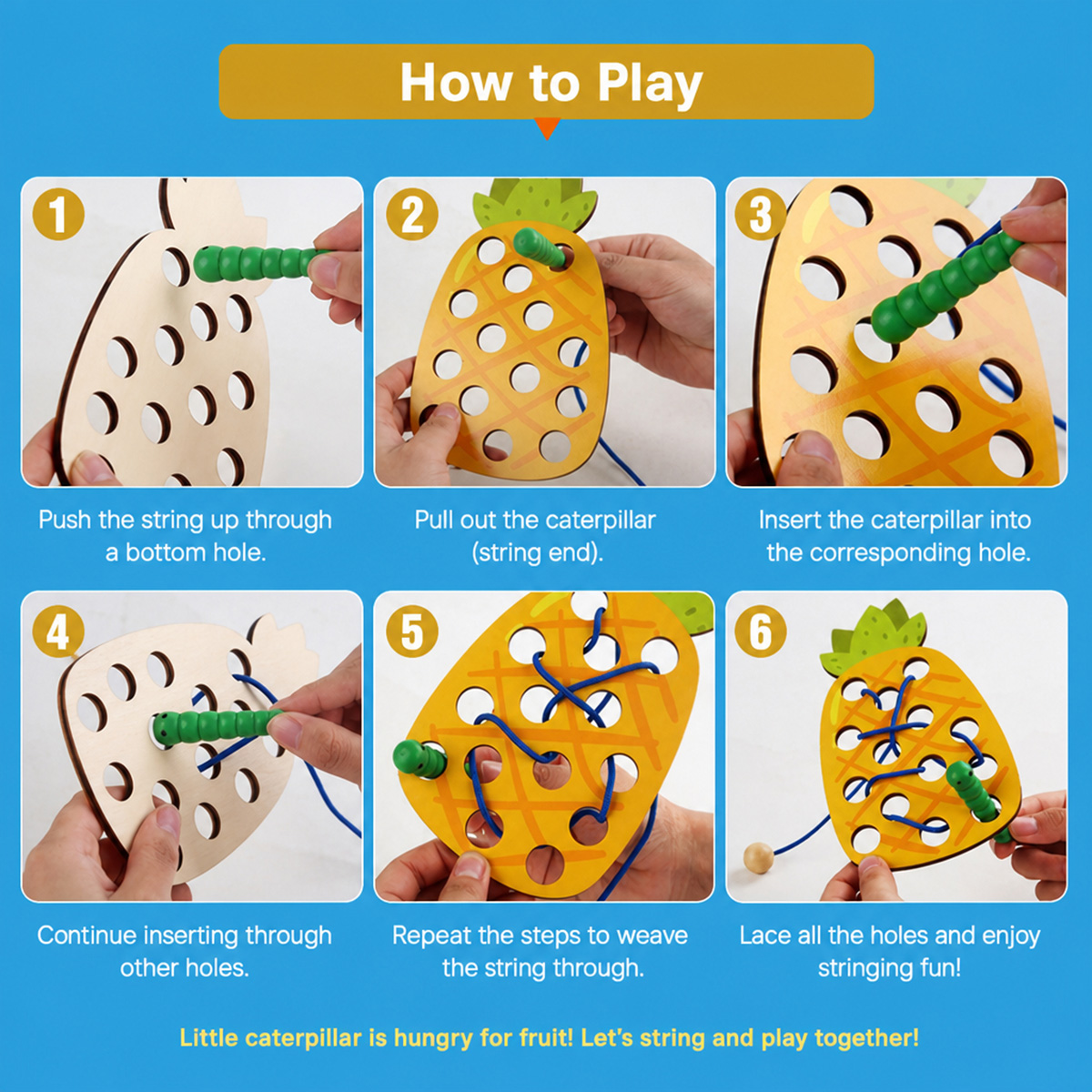 Wooden Lacing Pineapple Thread - Travel Accessories Baby ulasan dan harga